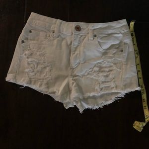 American Eagle white jean shorts